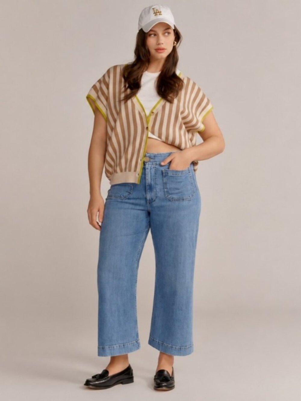 Maeve Anthropologie Colette Cropped Wide Leg High Rise Jeans 26W - Picture 3 of 11